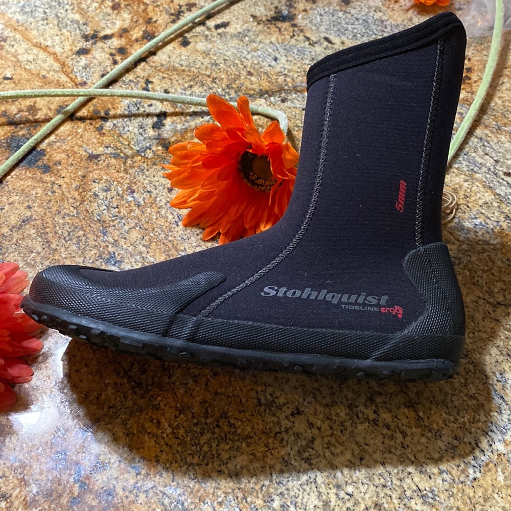 Tideline EchoZip Ergo Sz 9Black Scuba diving Sock boots EUC